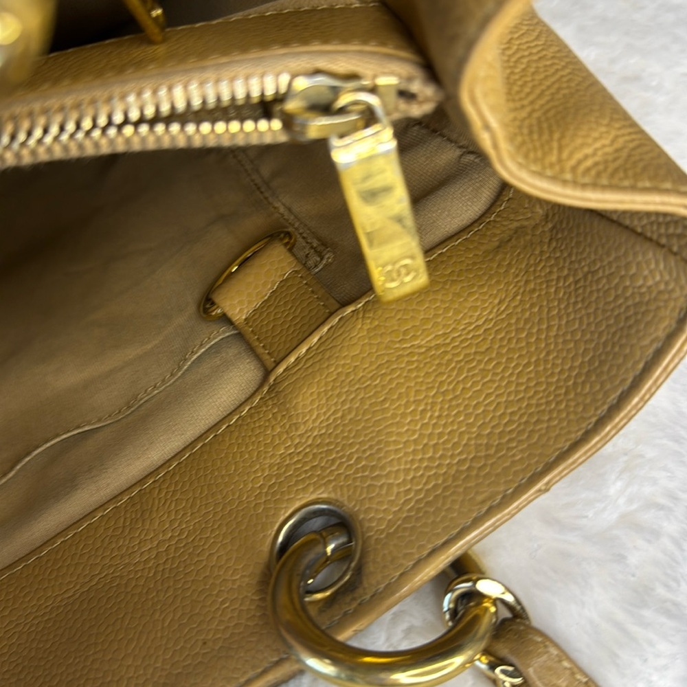CHANEL Quilted Caviar Leather Beige Shopping Tote - Picture 13 of 16